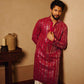 Hot Pink Embroidered Kurta Pyjama with Stole