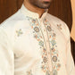 Off-White Nick  Embroidered Kurta Pyjama with Stole