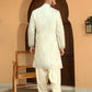 Off-White Nick  Embroidered Kurta Pyjama with Stole