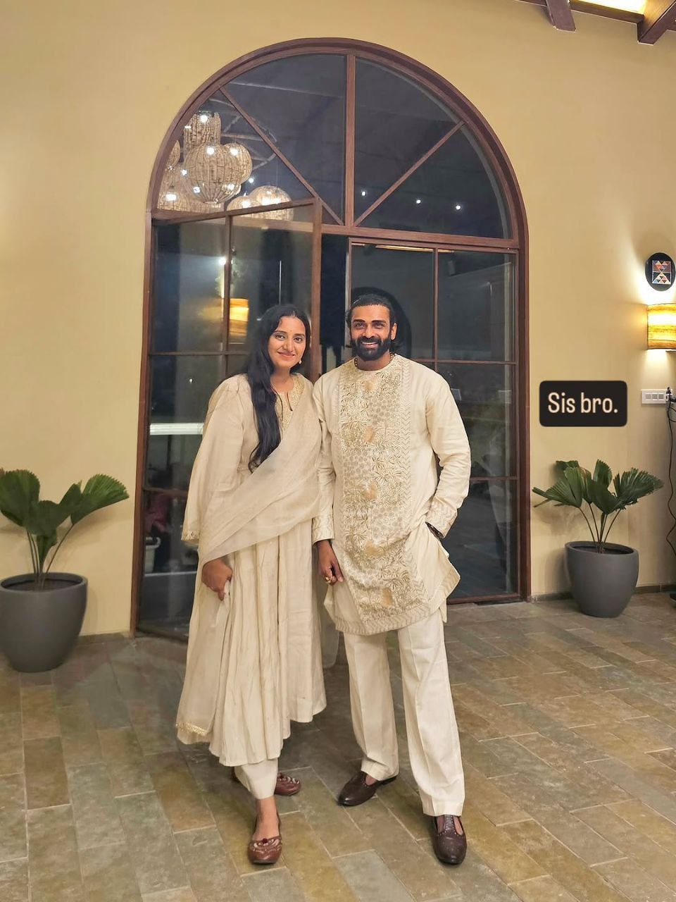 White Thread and Sequin Work Kurta