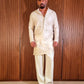 Albescent White Embroidered Kurta Pyjama Set.