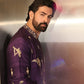 Regal Violet Heavy Embroidered Kurta Pajama.