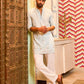 Ice blue kurta and pyjama