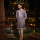 Grey Embroidered Men's Kurta Pyjama Set