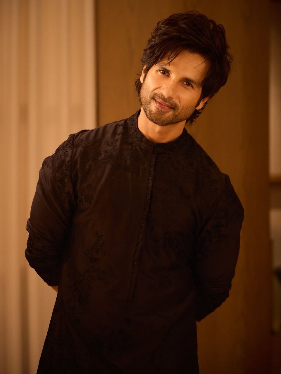 Black Slim-Fit Kurta Pajama Set