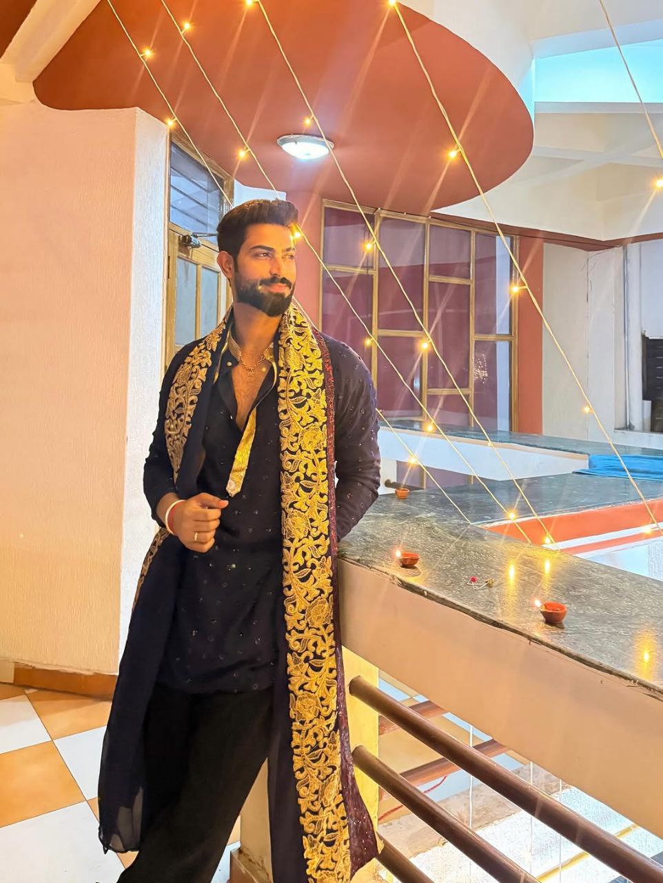 Gold Embroidered kurta set and Dupatt