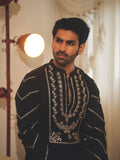 Black Havy Sequence Embroidered Kurta with payjama